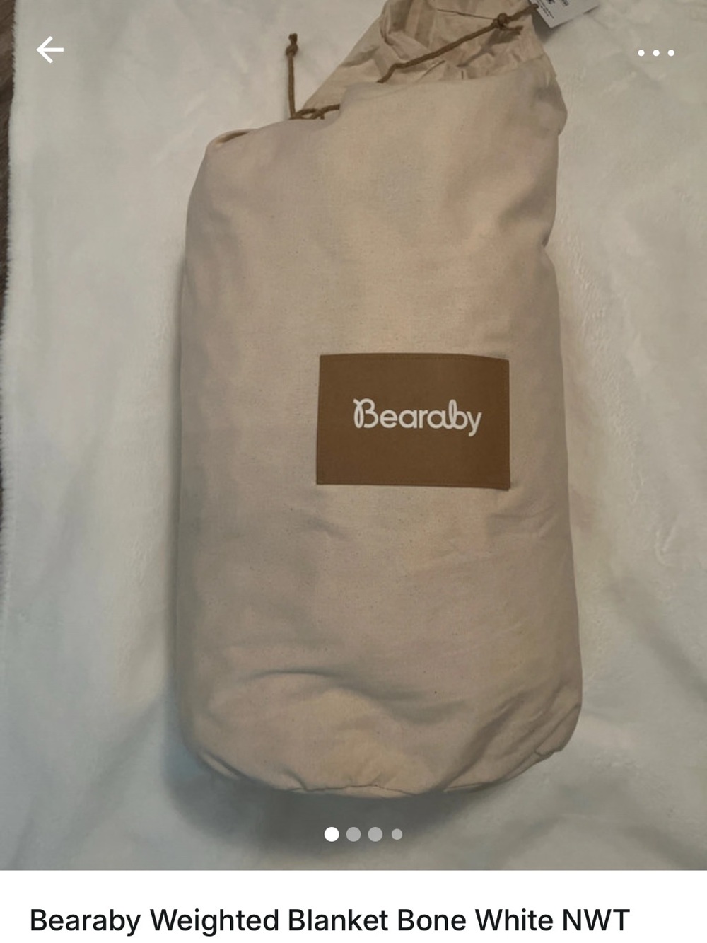 Bearaby Bone White Cotton Weighted Throw - NWT 15 pounds *See Description